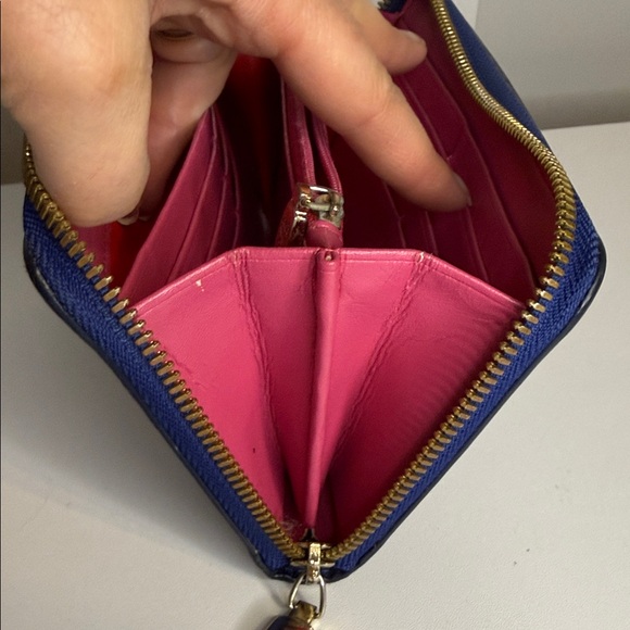 MCM Blue Saffiano Leather Wallet with Gold Accents - Picture 16 of 16